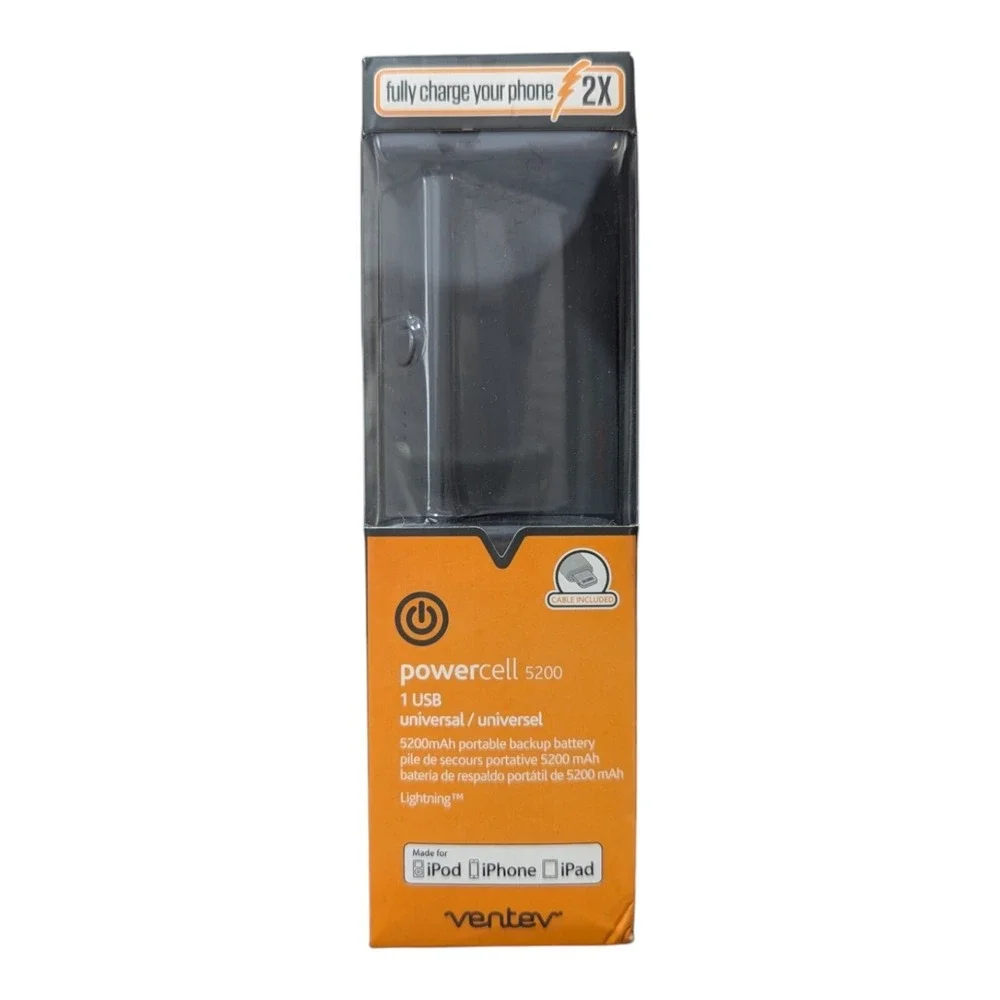 F2. Ventev PowerCell 5200 mAh Power Bank USB Charger for Apple iPhone iPad iPod